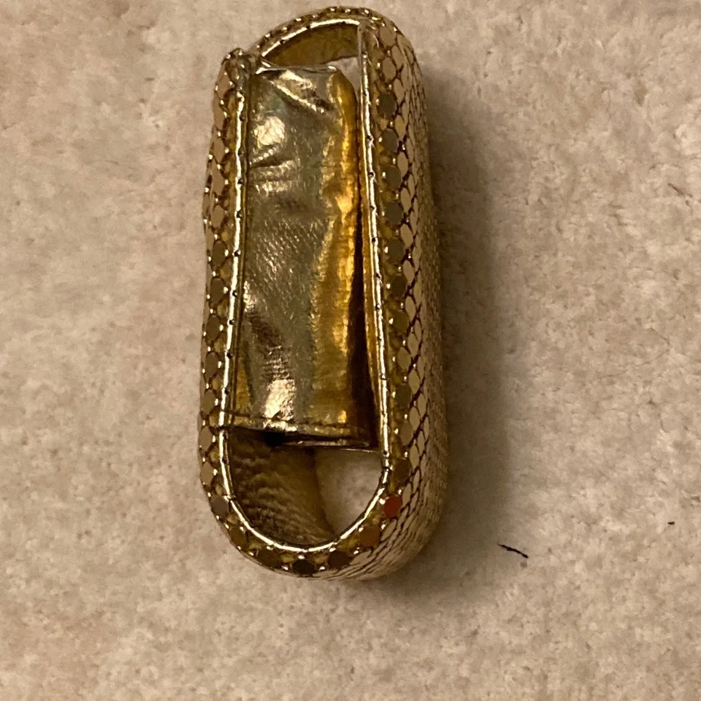 Gold Mesh Swanky Lipstick case ….holds 2 lipsticks ….dripping class